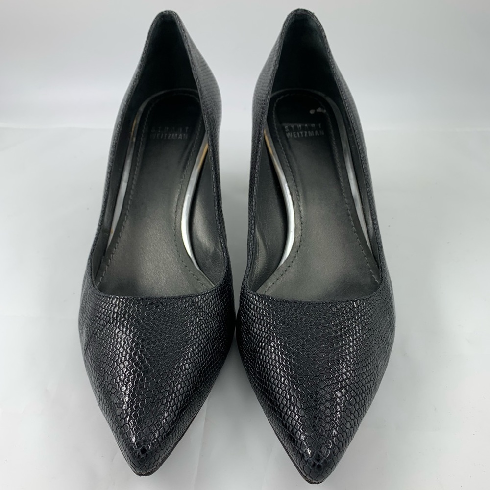Stuart Weitzman Black Rattler Pump Sz 10M